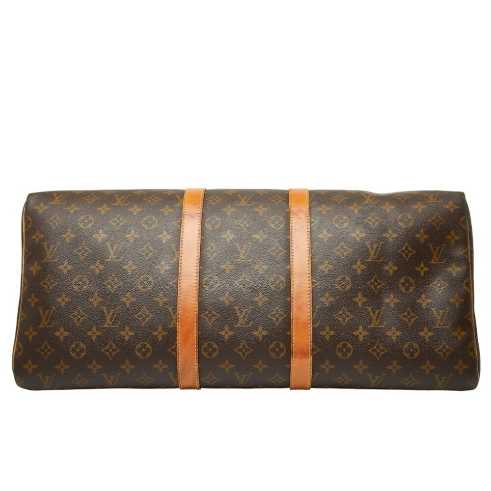 LOUIS VUITTON Brown Monogram Leather Keepall 55 Boston Bag - Picture 3 of 14